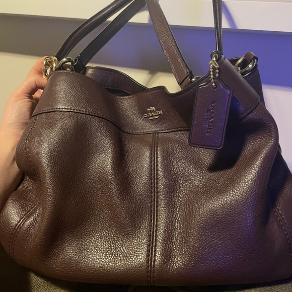 Coach pebble leather signature Lexi chain shoulder bag - oxblood - Picture 3 of 9